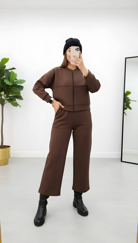 ست لایندورس زنانه قهوه ای