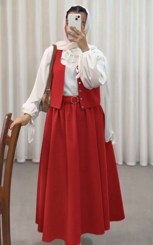 ست سه تیکه زنانه قرمز