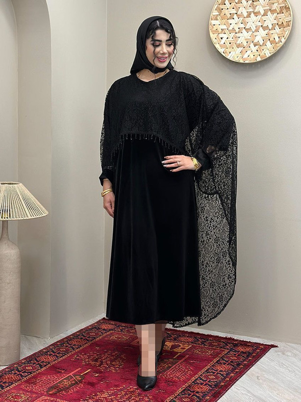 ست زنانه مخمل سرمه زیرفری سایز تا ۴۸