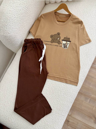 ست تیشرت و شلوار زنانه تدی