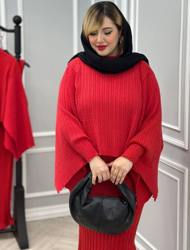 ست رویه سارافون زنانه قرمز