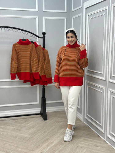 تونیک زنانه یقه اسکی یلدایی سایز فری۳۸تا۴۶