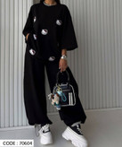 ست تیشرت شلوار زنانه جنس گلکسی