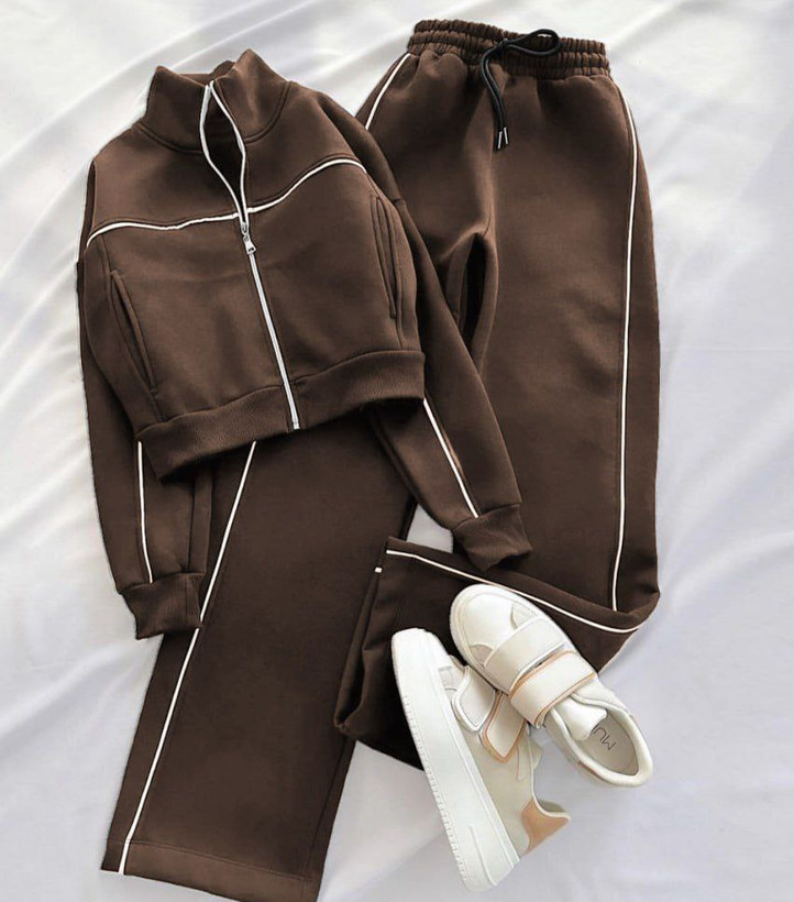 ست سوئیشرت شلوار زنانه قهوه ای