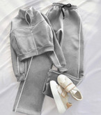 ست سوئیشرت شلوار دخترانه طوسی