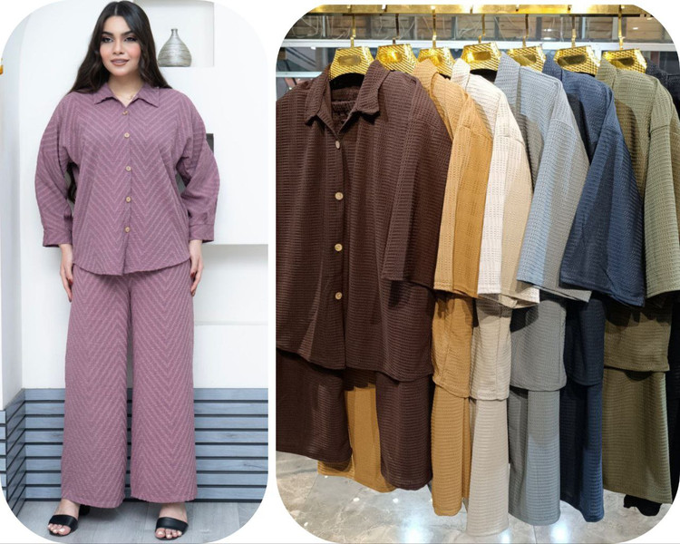 ست تونیک شلوار دکمه دار