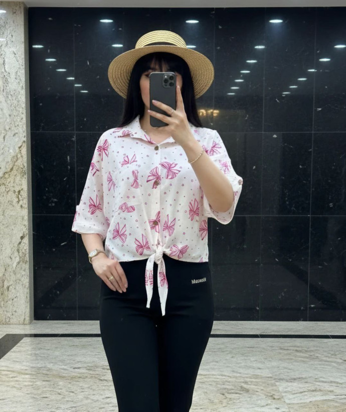 شومیز زنانهپایین گره ای