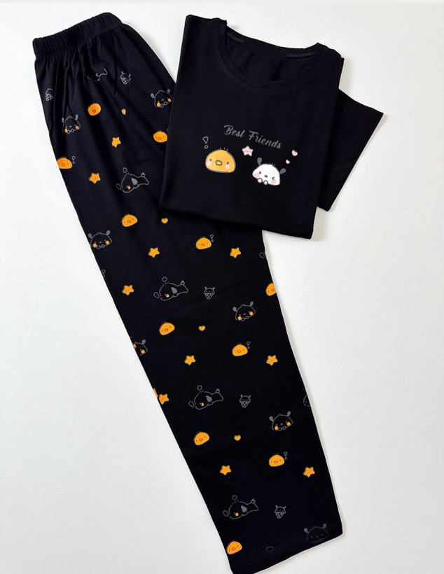 ست تیشرت شلوار زنانه مشکی