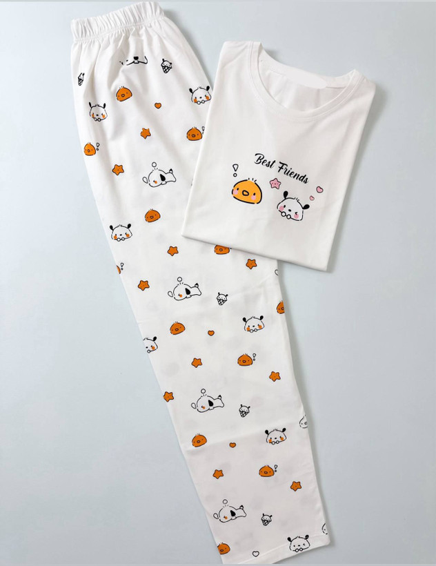 ست تیشرت شلوار زنانه طرح فانتزی