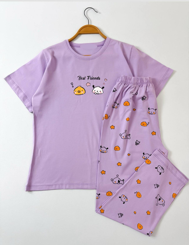 ست تیشرت شلوار زنانه جنس نخ پنبه سوپر اعلا