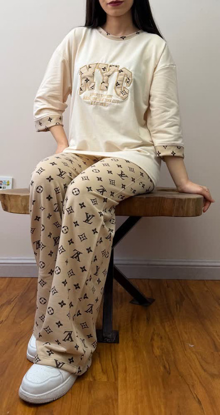 ست تیشرت شلوار زنانه گلکسی اسپان