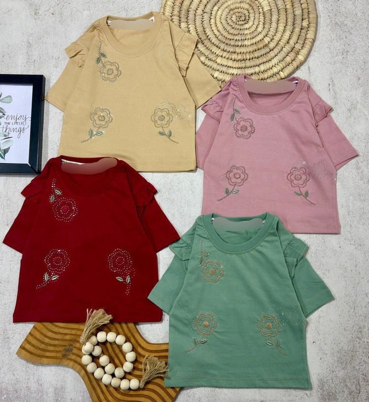 تیشرت دخترانه مجلسی در رنگ بندی