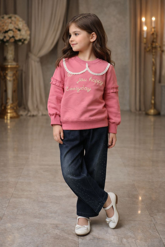 تنخور بلوز شلوار لی دخترانه مجلسی