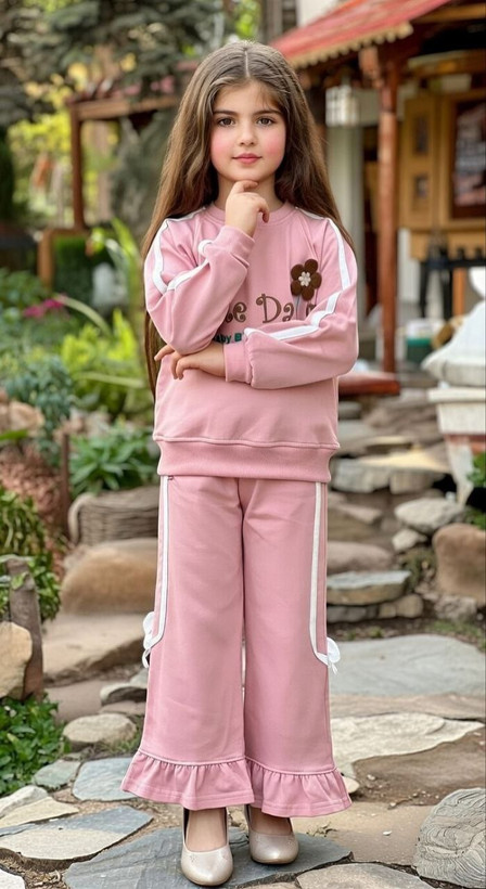 بلوز شلوار دخترانه گل برجسته