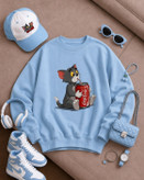 بلوز دورس تو کرکی اسپرت یقهگرد طرح تام و کوکاکولا